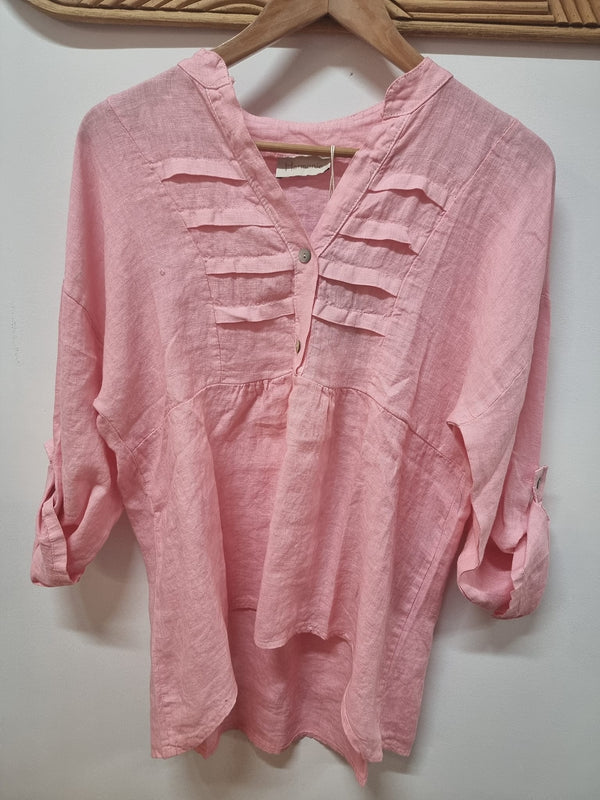 Pink Linen Top