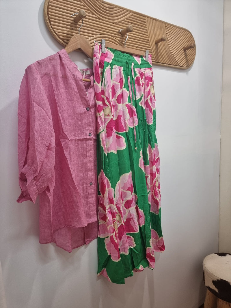 Pink Linen Top