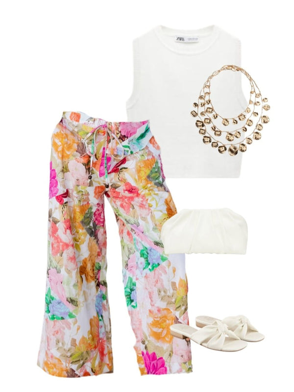Floral Linen Pants