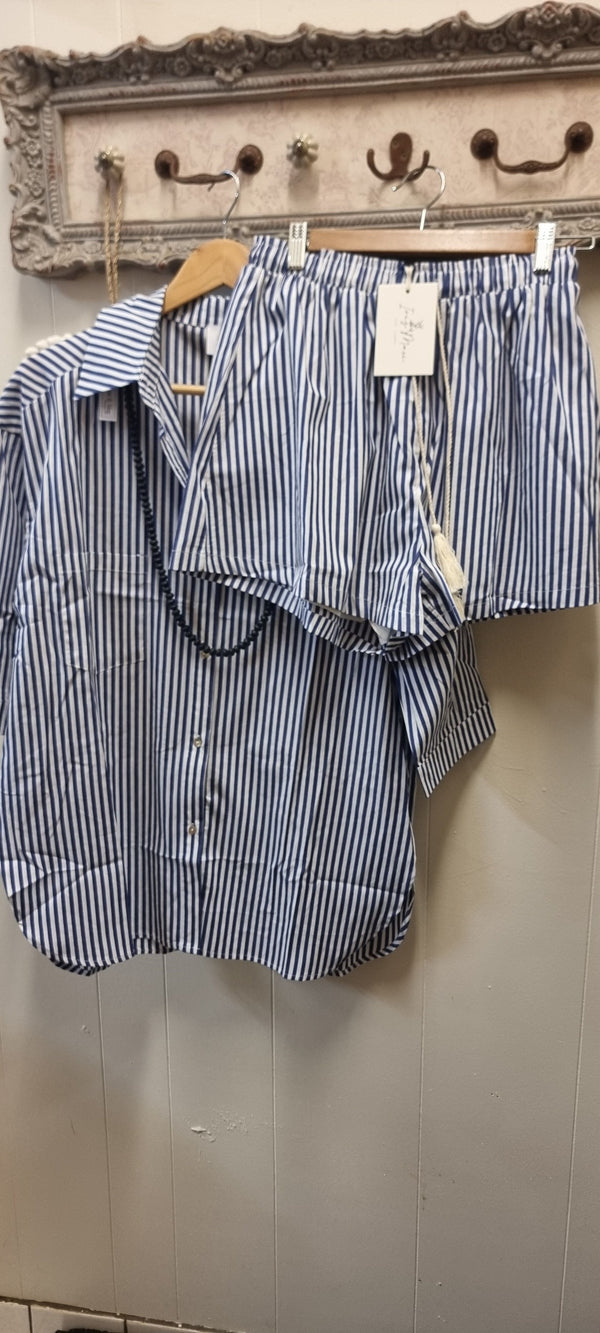 Navy Pin Stripe Shirt