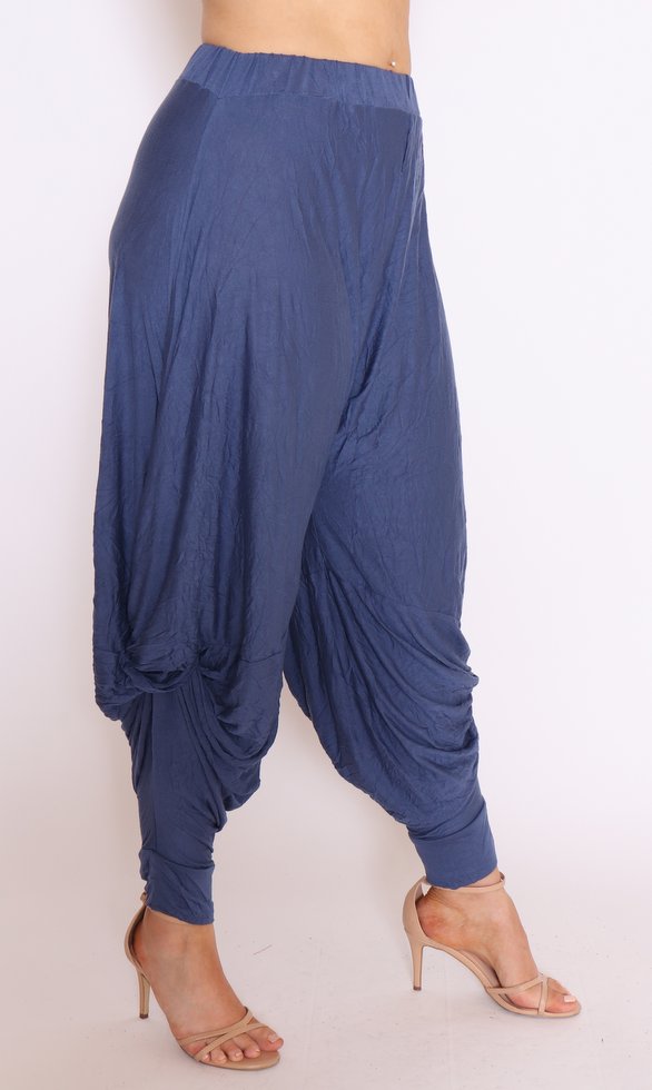 Navy Cotton Village Knot Pants