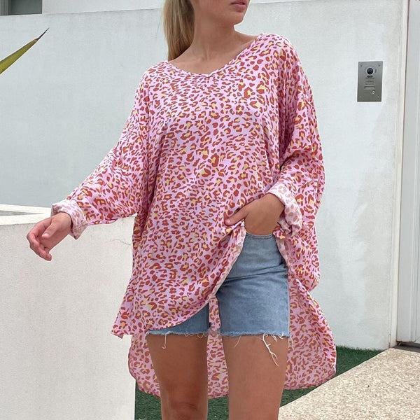 Pink Leopard top